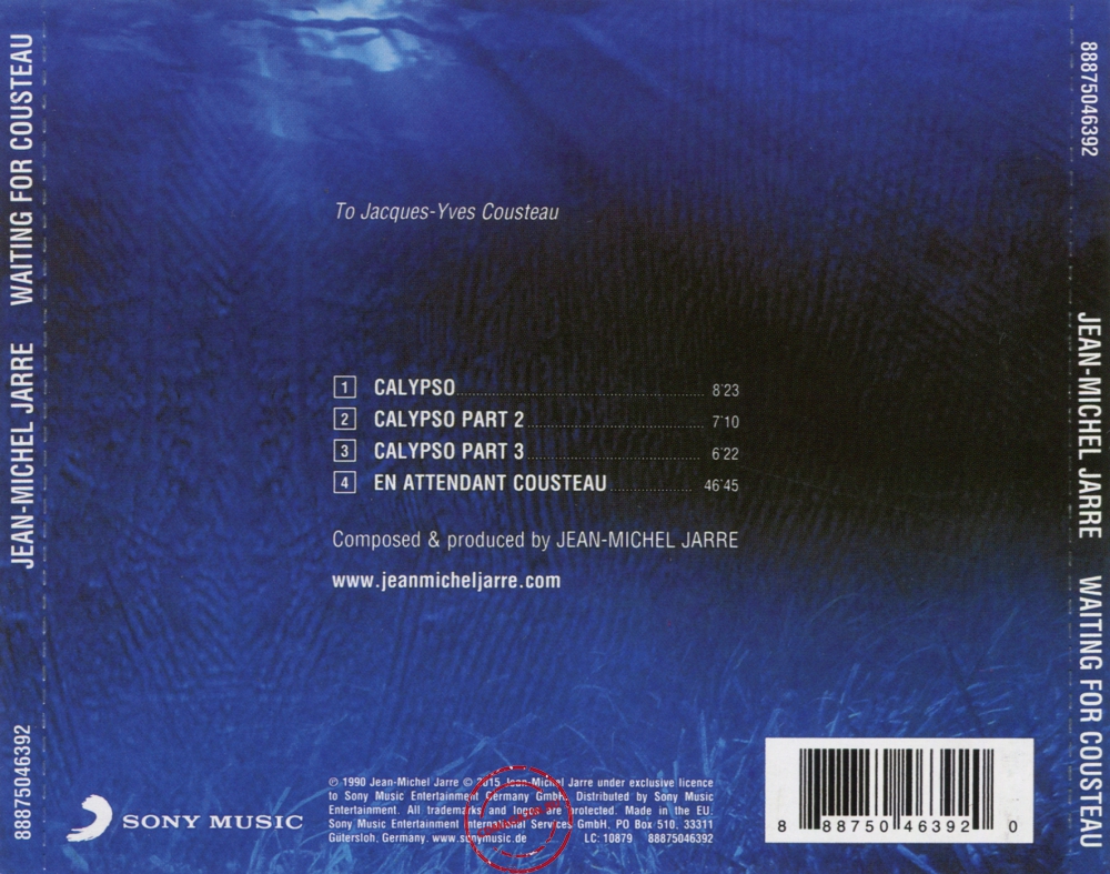 Audio CD: Jean-Michel Jarre (1990) Waiting For Cousteau Audio CD: Jean-Michel Jarre (1990) Waiting For Cousteau