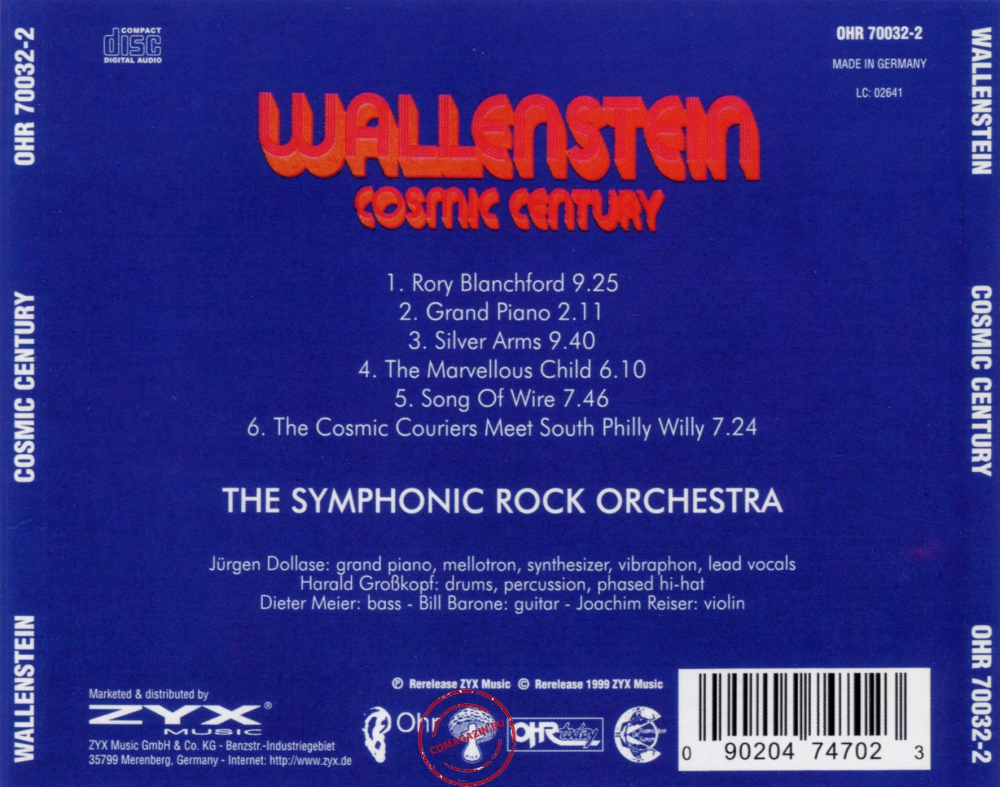 Audio CD: Wallenstein (1973) Cosmic Century