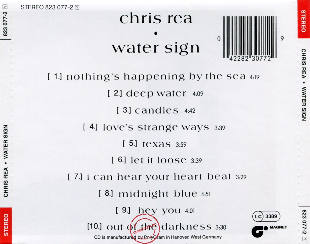 Audio CD: Chris Rea (1983) Water Sign