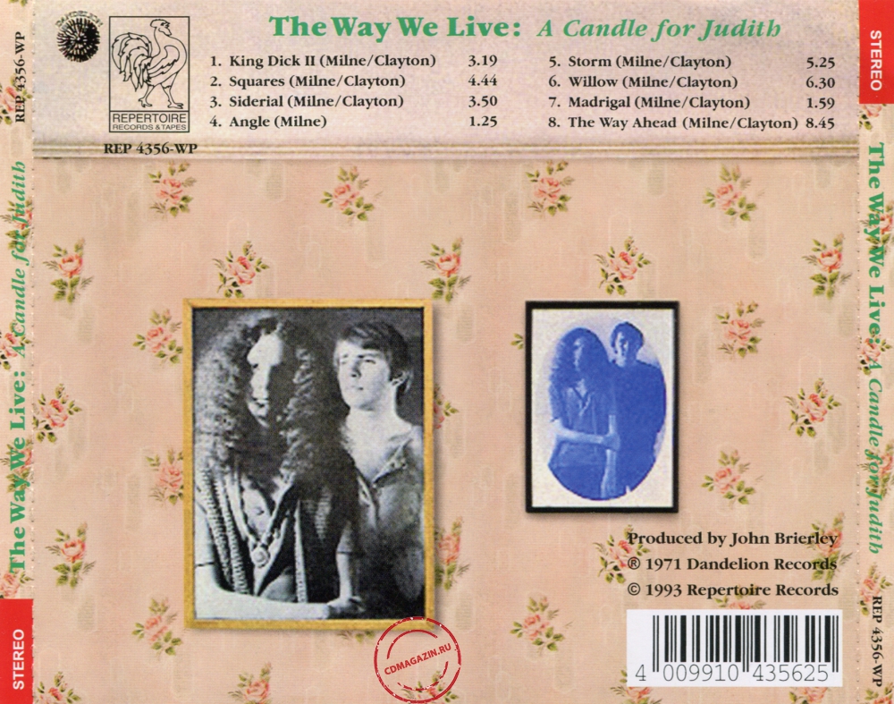 Audio CD: Way We Live (1971) A Candle For Judith Audio CD: Way We Live (1971) A Candle For Judith
