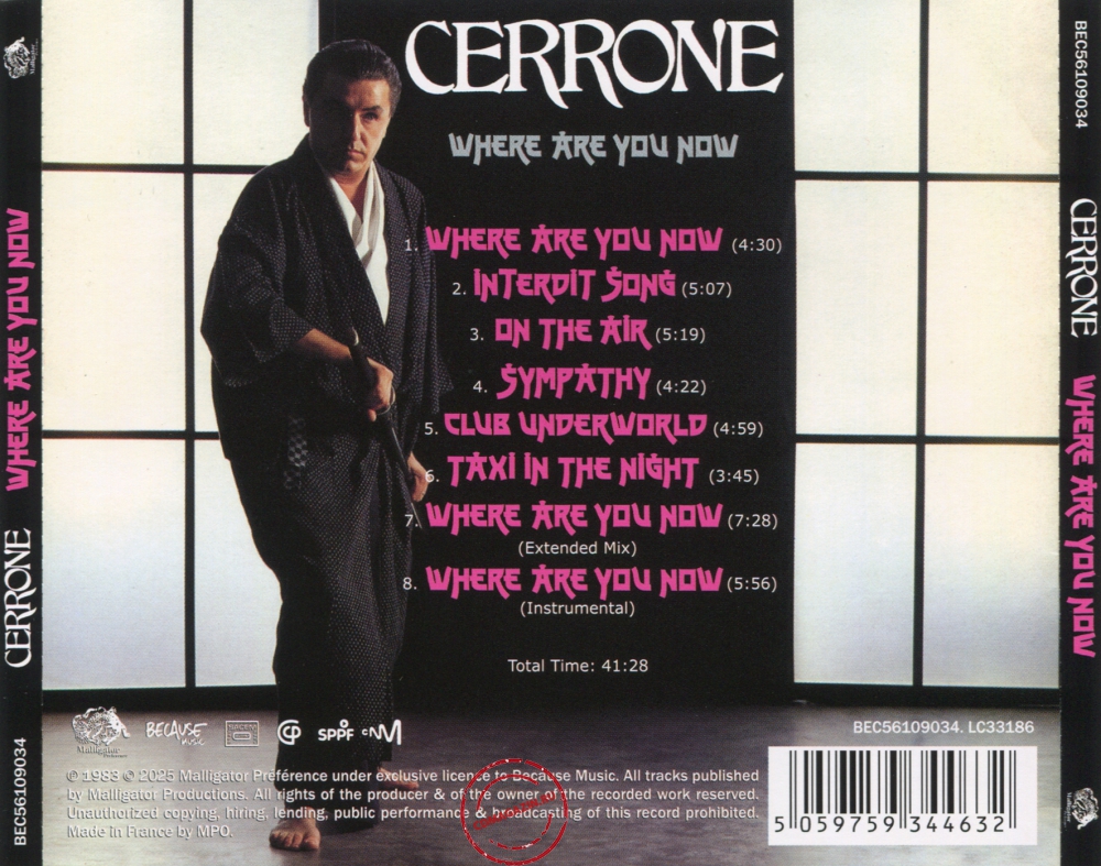 Audio CD: Cerrone (1983) Where Are You Now