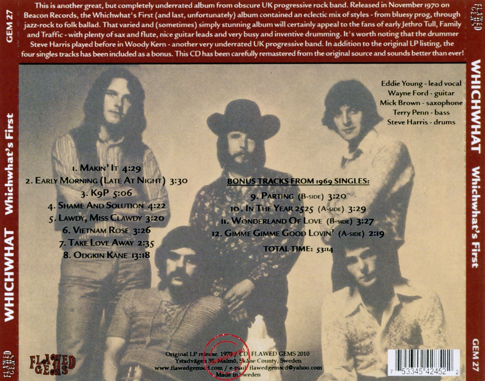 Audio CD: Whichwhat (1970) Whichwhat's First Audio CD: Whichwhat (1970) Whichwhat's First
