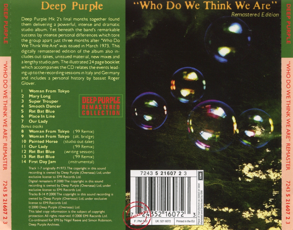 Audio CD: Deep Purple (1973) Who Do We Think We Are