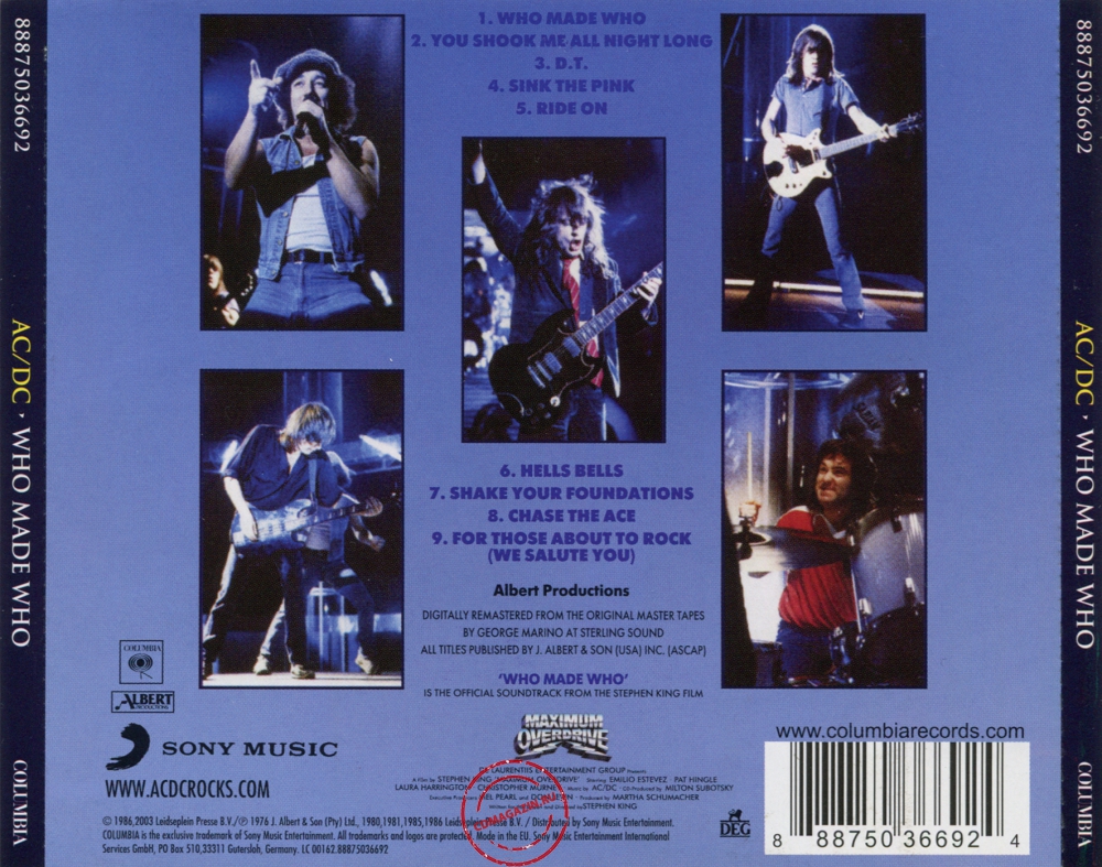 Audio CD: AC/DC (1986) Who Made Who Audio CD: AC/DC (1986) Who Made Who