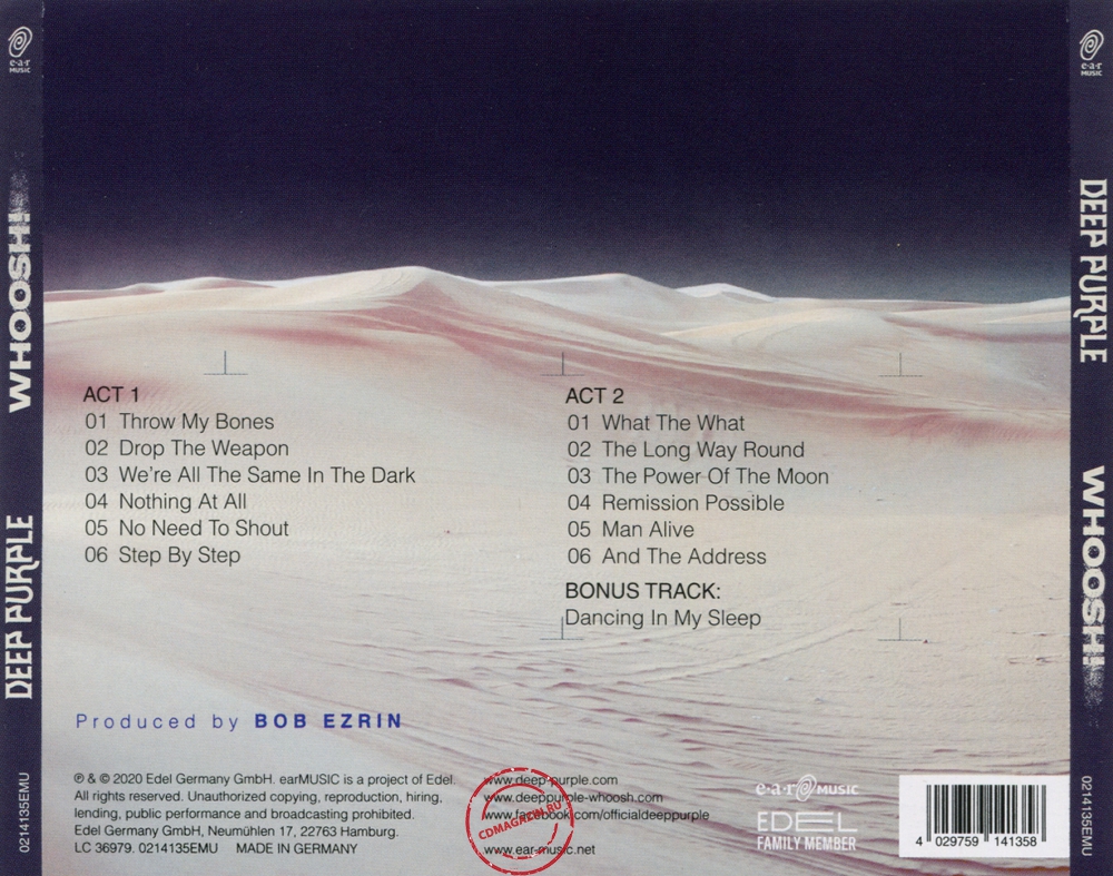 Audio CD: Deep Purple (2020) Whoosh! Audio CD: Deep Purple (2020) Whoosh!