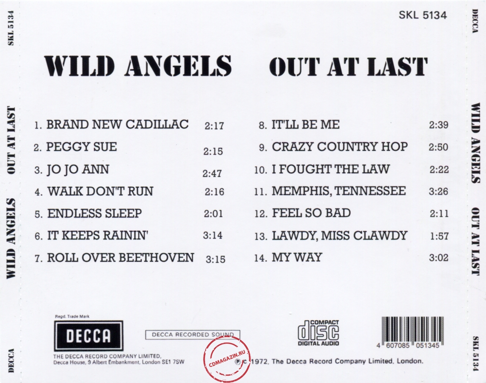 Audio CD: Wild Angels (1972) Out At Last Audio CD: Wild Angels (1972) Out At Last