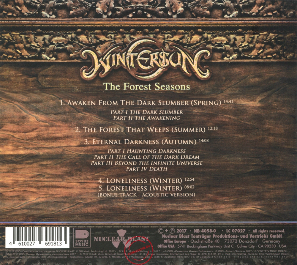 Audio CD: Wintersun (2) (2017) The Forest Seasons Audio CD: Wintersun (2) (2017) The Forest Seasons