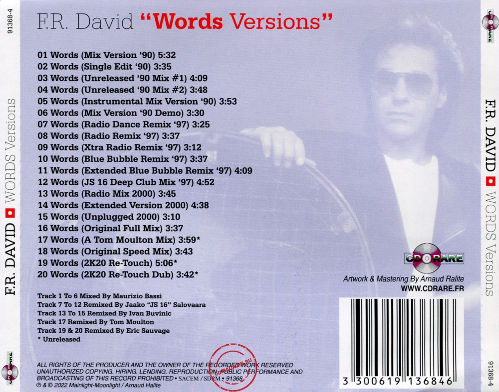Audio CD: F.R. David (2020) Words Versions Audio CD: F.R. David (2020) Words Versions