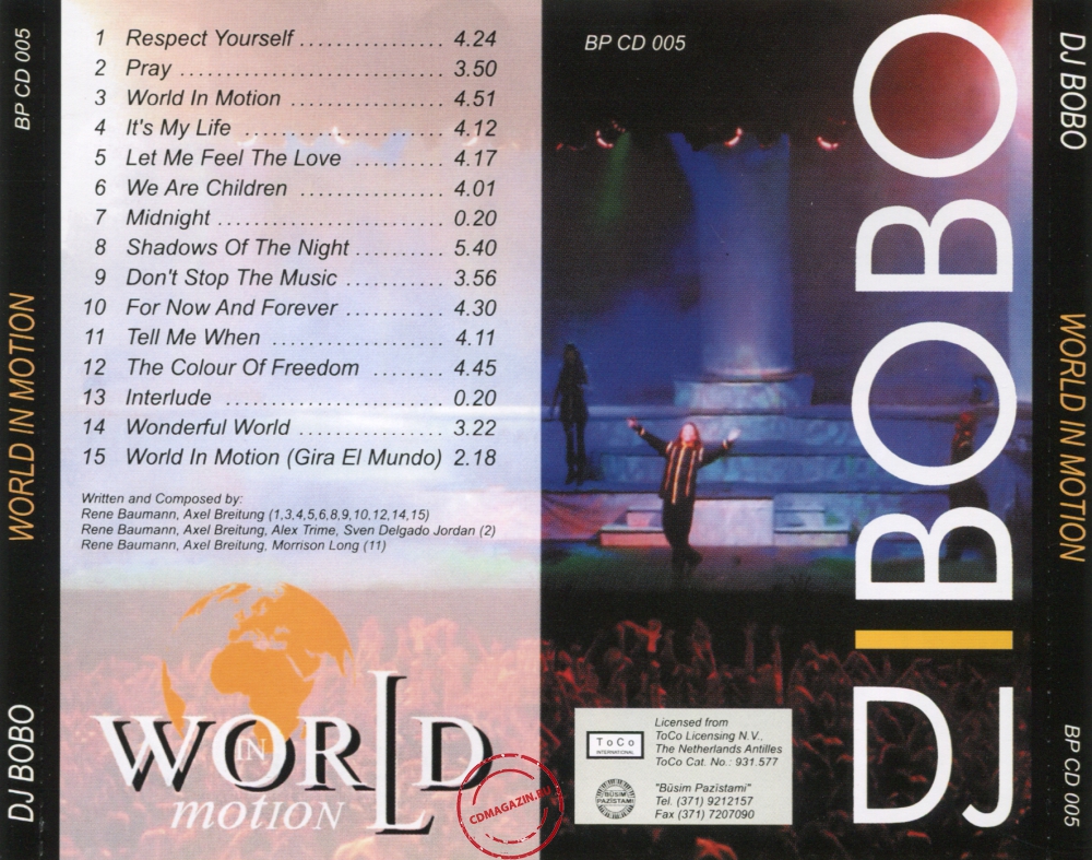 Audio CD: DJ Bobo (1996) World In Motion Audio CD: DJ Bobo (1996) World In Motion