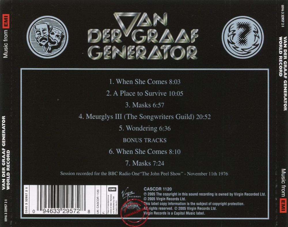 Audio CD: Van Der Graaf Generator (1976) World Record Audio CD: Van Der Graaf Generator (1976) World Record