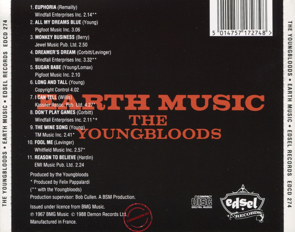 Audio CD: Youngbloods (1967) Earth Music