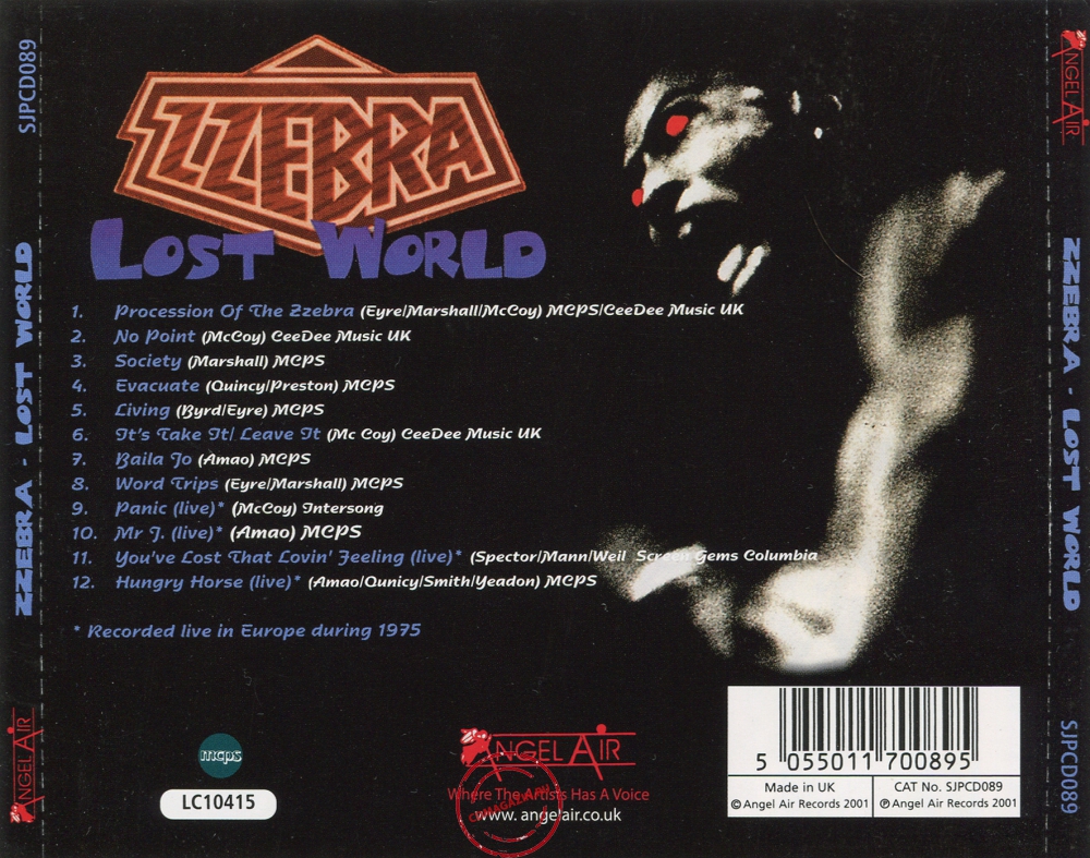 Audio CD: Zzebra (1975) Lost World Audio CD: Zzebra (1975) Lost World