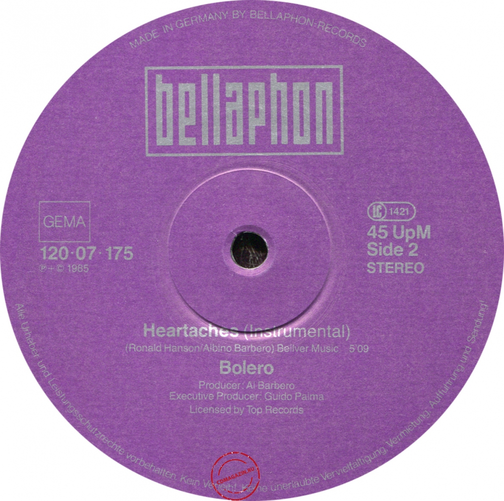 Оцифровка винила: Bolero (1985) Heartache Оцифровка винила: Bolero (1985) Heartache