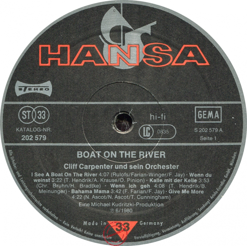 Оцифровка винила: Cliff Carpenter (1980) Boat On The River Оцифровка винила: Cliff Carpenter (1980) Boat On The River