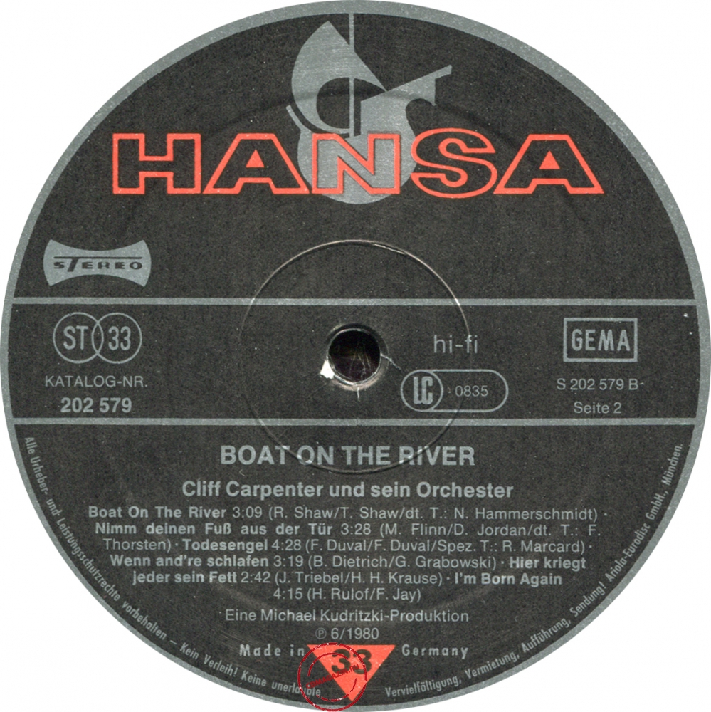 Оцифровка винила: Cliff Carpenter (1980) Boat On The River