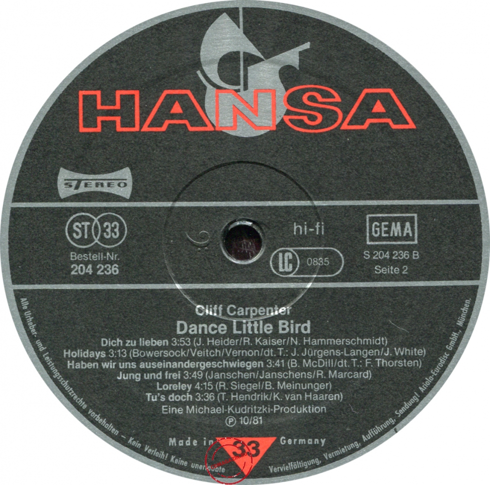 Оцифровка винила: Cliff Carpenter (1981) Dance Little Bird Оцифровка винила: Cliff Carpenter (1981) Dance Little Bird