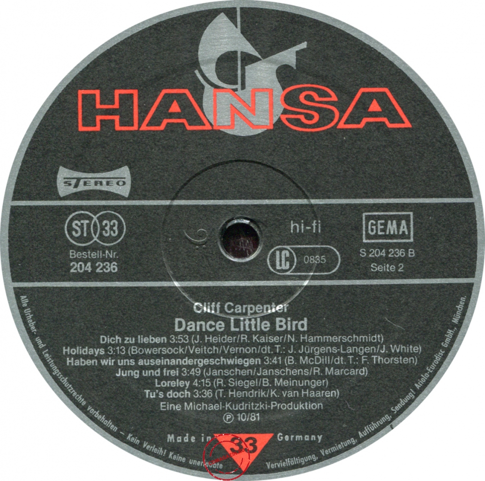 Оцифровка винила: Cliff Carpenter (1981) Dance Little Bird