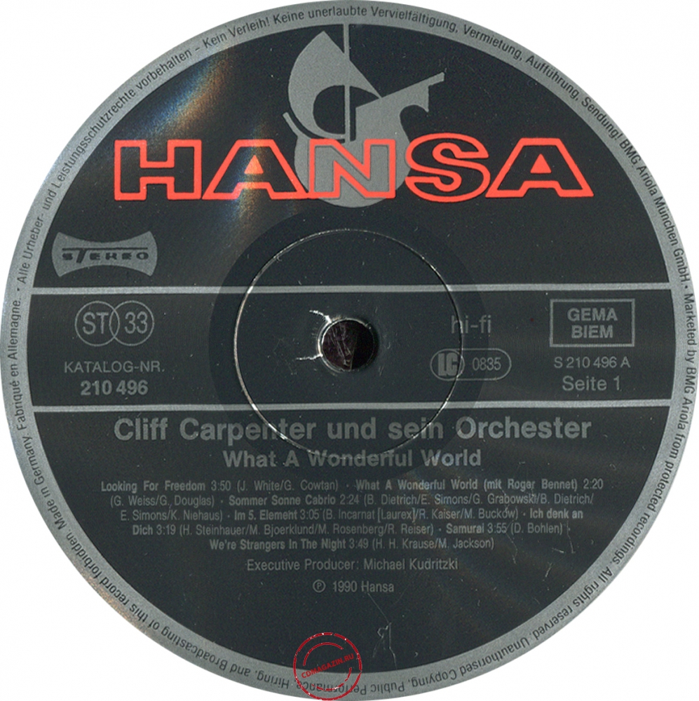 Оцифровка винила: Cliff Carpenter (1990) What A Wonderful World Оцифровка винила: Cliff Carpenter (1990) What A Wonderful World