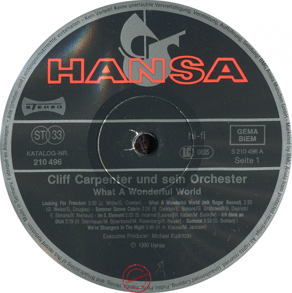 Оцифровка винила: Cliff Carpenter (1990) What A Wonderful World