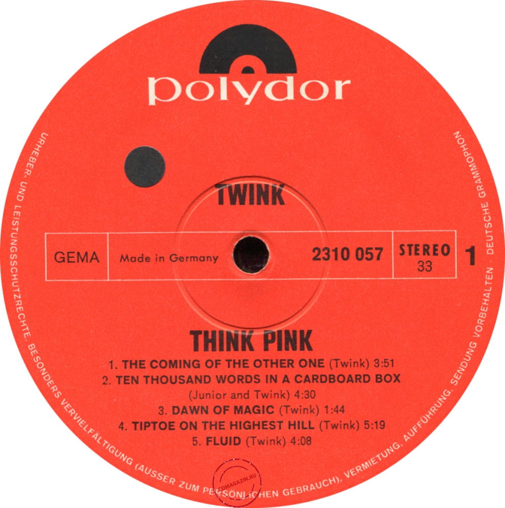 Оцифровка винила: Twink (4) (1970) Think Pink
