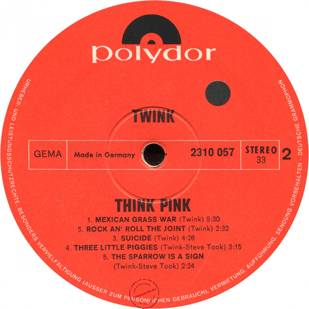 Оцифровка винила: Twink (4) (1970) Think Pink Оцифровка винила: Twink (4) (1970) Think Pink