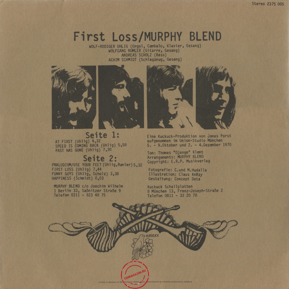 Оцифровка винила: Murphy Blend (1970) First Loss Оцифровка винила: Murphy Blend (1970) First Loss