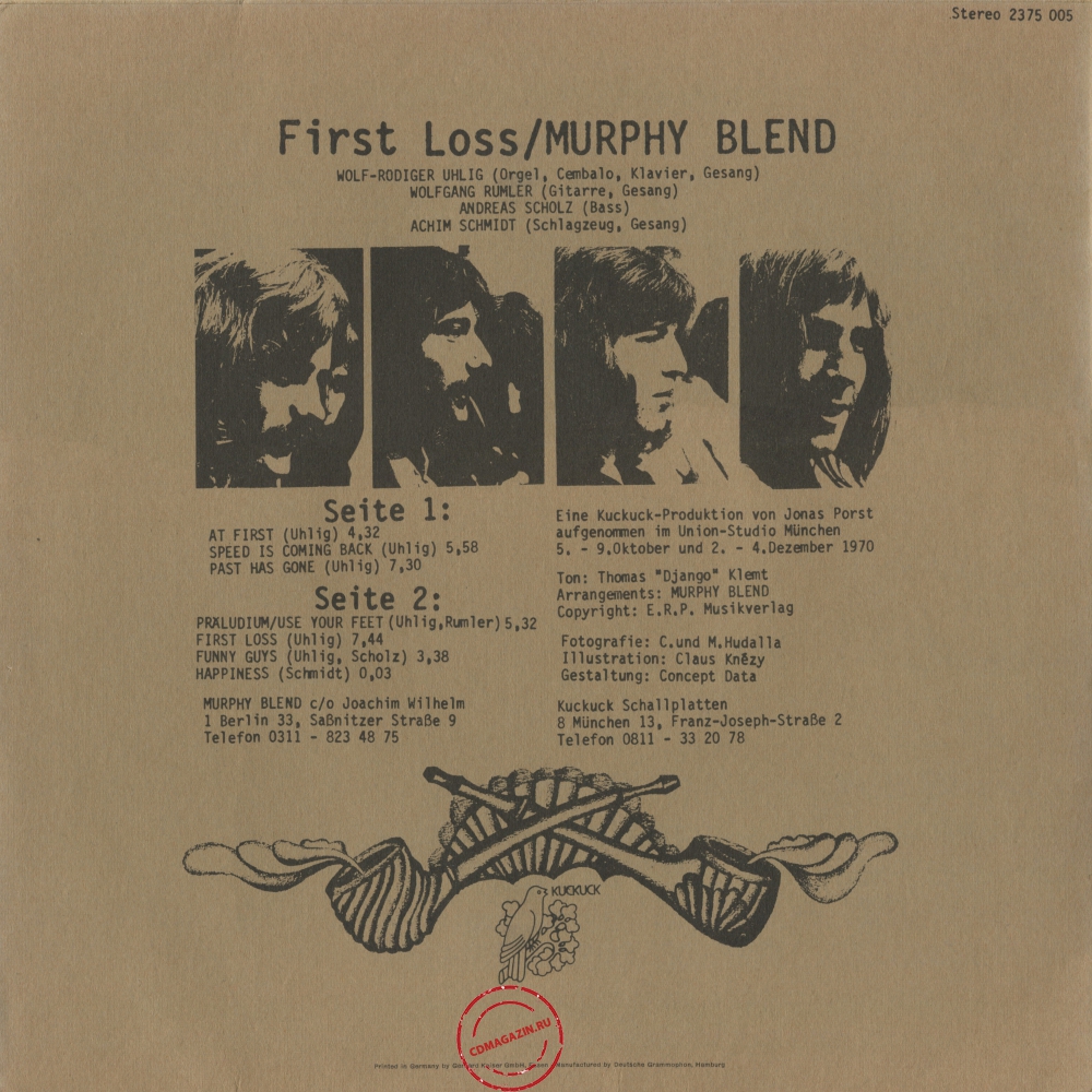 Оцифровка винила: Murphy Blend (1970) First Loss