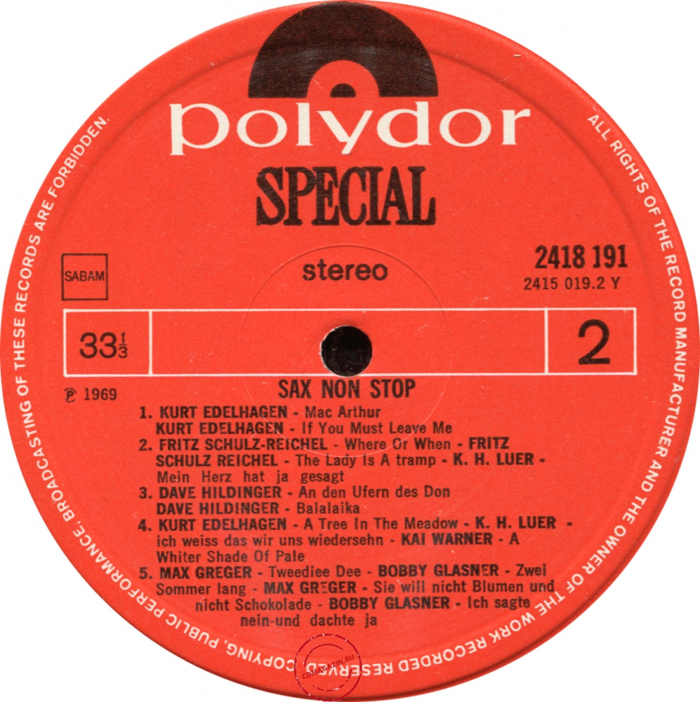 Оцифровка винила: VA Sax Non Stop (1969) Sax Non Stop Оцифровка винила: VA Sax Non Stop (1969) Sax Non Stop