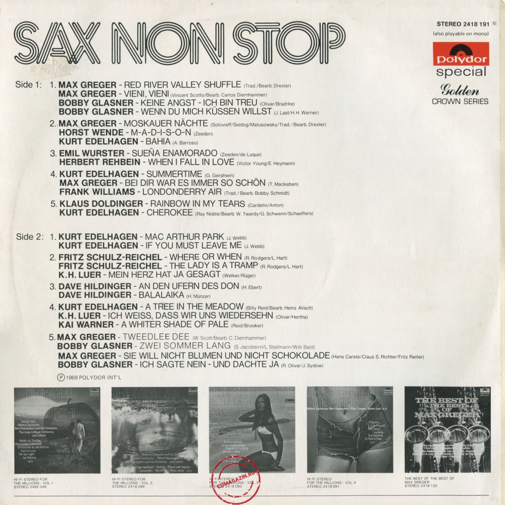 Оцифровка винила: VA Sax Non Stop (1969) Sax Non Stop Оцифровка винила: VA Sax Non Stop (1969) Sax Non Stop