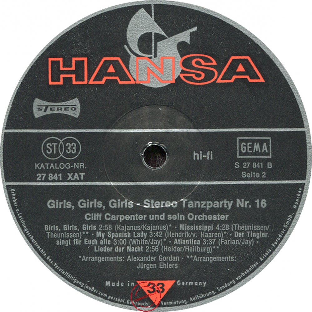 Оцифровка винила: Cliff Carpenter (1976) Girls, Girls, Girls