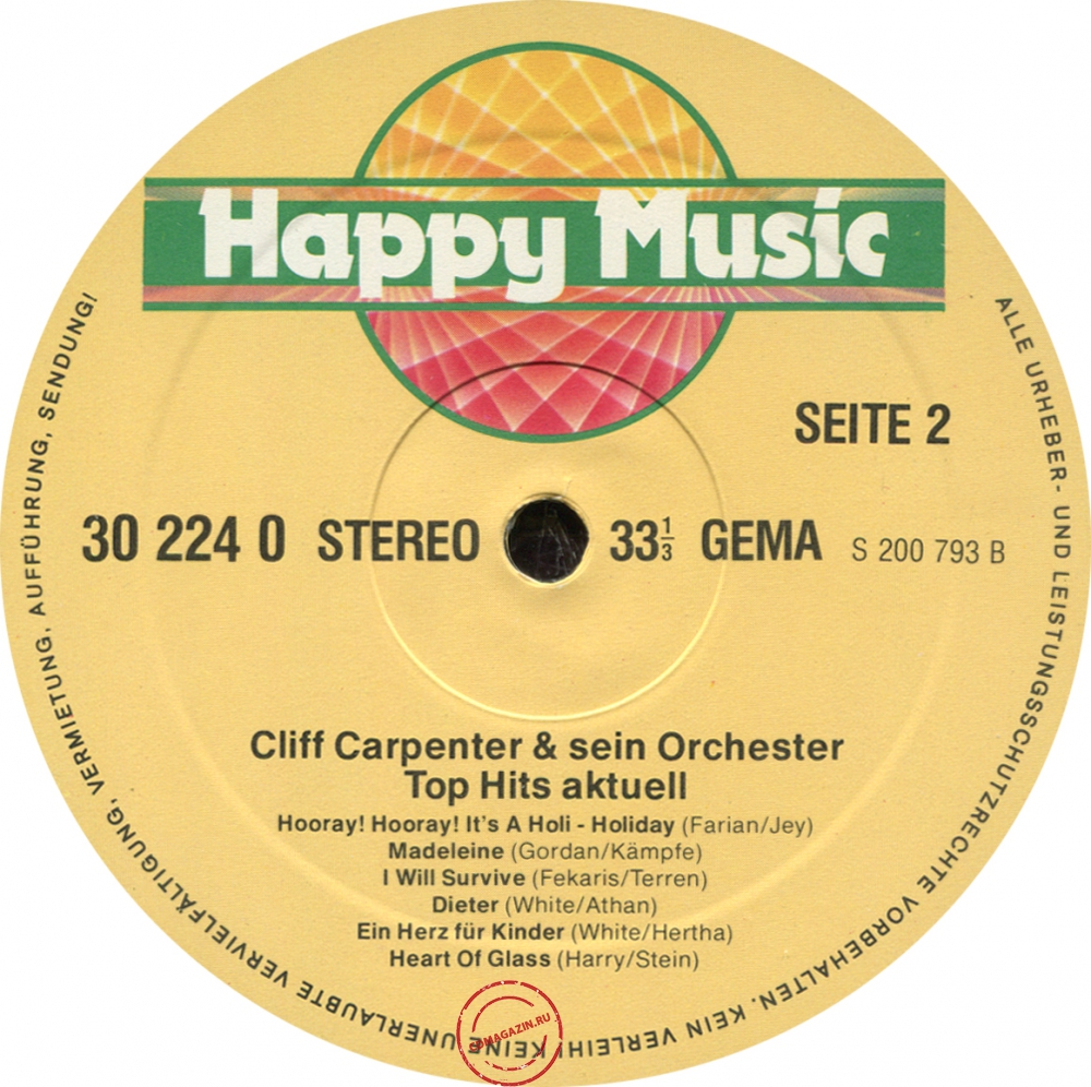 Оцифровка винила: Cliff Carpenter (1979) Top Hits Aktuell (Heart Of Glass) Оцифровка винила: Cliff Carpenter (1979) Top Hits Aktuell (Heart Of Glass)
