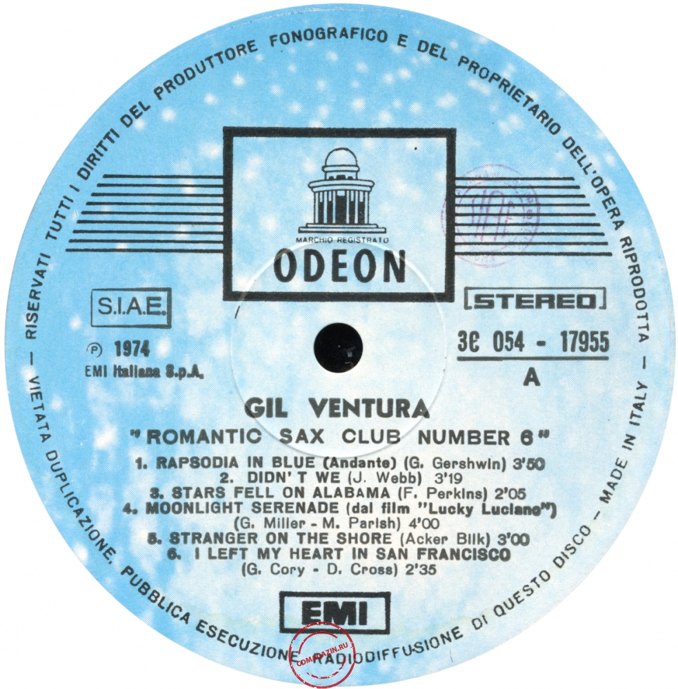 Оцифровка винила: Gil Ventura (1974) Sax Club Number 6 (Romantic) Оцифровка винила: Gil Ventura (1974) Sax Club Number 6 (Romantic)