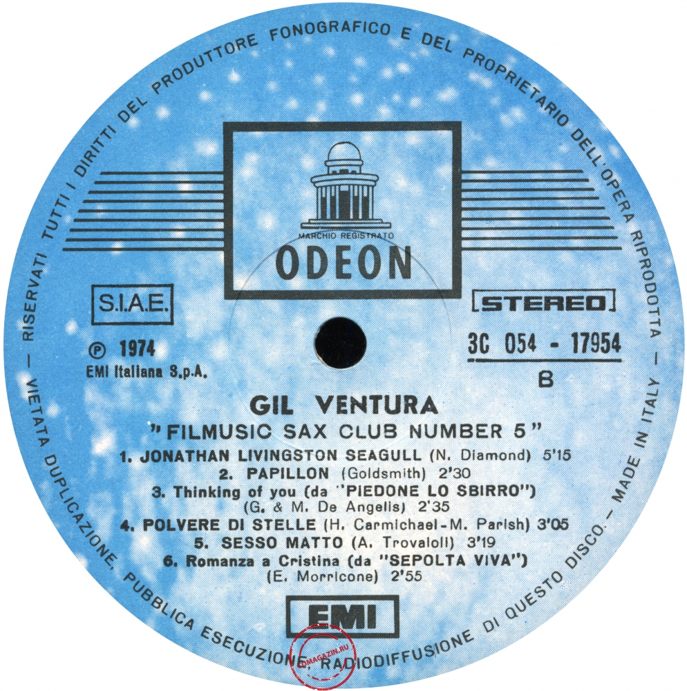 Оцифровка винила: Gil Ventura (1974) Sax Club Number 5 (Filmusic) Оцифровка винила: Gil Ventura (1974) Sax Club Number 5 (Filmusic)