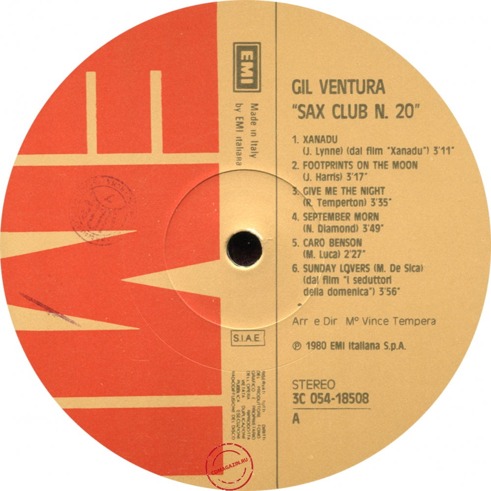 Оцифровка винила: Gil Ventura (1980) Sax Club Number 20