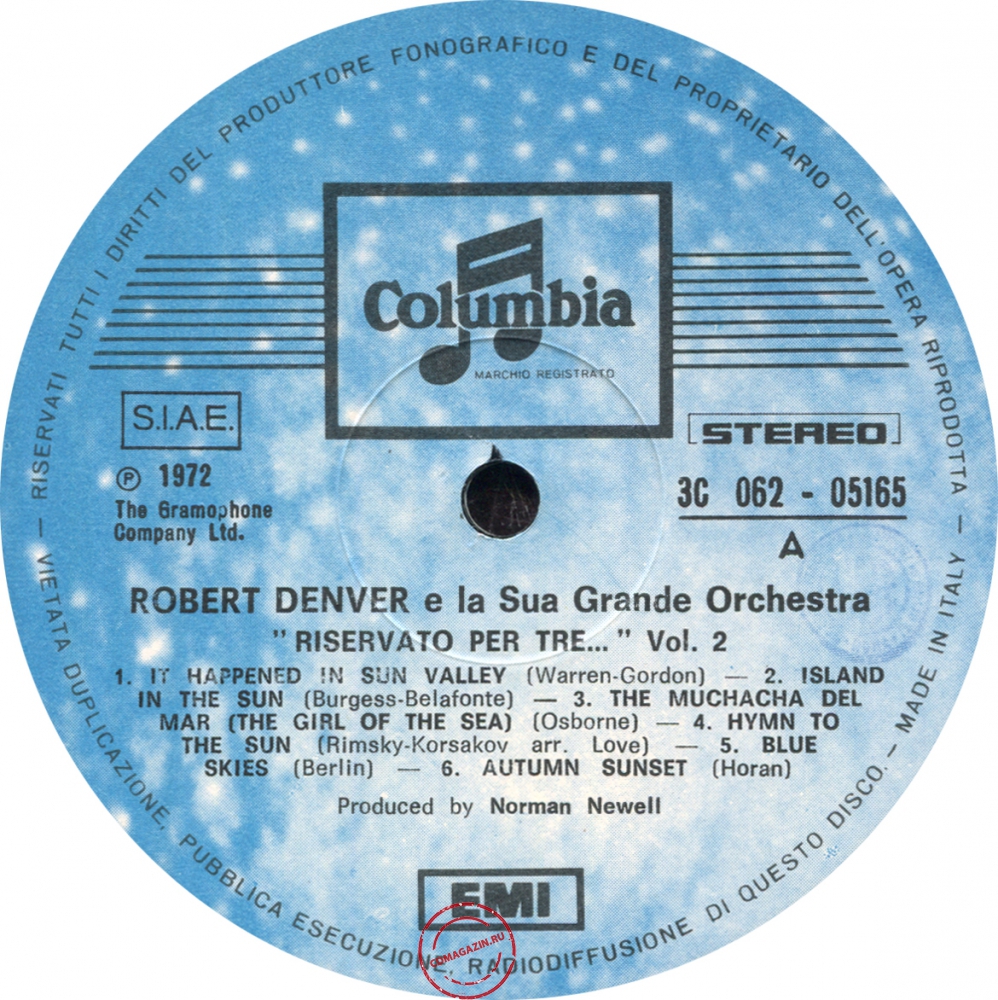 Оцифровка винила: Robert Denver Orchestra (1972) Riservato Per Tre...Vol. 2 Оцифровка винила: Robert Denver Orchestra (1972) Riservato Per Tre...Vol. 2