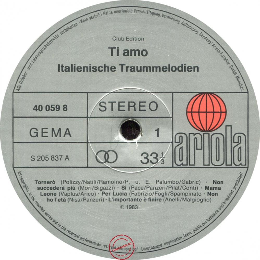 Оцифровка винила: Anthony Ventura (1983) Ti Amo - Italienische Traummelodien Оцифровка винила: Anthony Ventura (1983) Ti Amo - Italienische Traummelodien