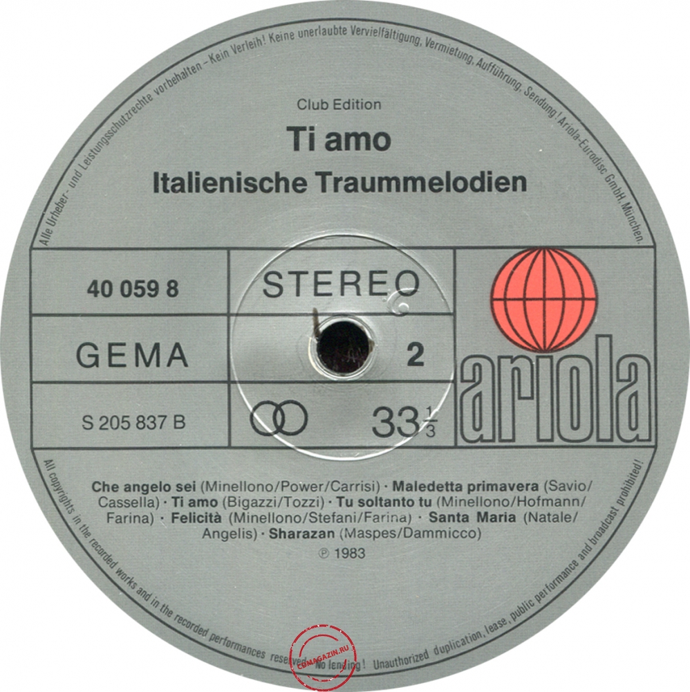 Оцифровка винила: Anthony Ventura (1983) Ti Amo - Italienische Traummelodien Оцифровка винила: Anthony Ventura (1983) Ti Amo - Italienische Traummelodien