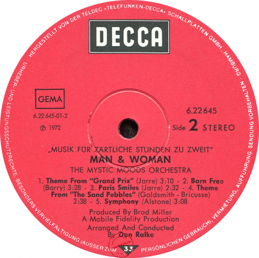 Оцифровка винила: Mystic Moods Orchestra (1967) Man & Woman Оцифровка винила: Mystic Moods Orchestra (1967) Man & Woman
