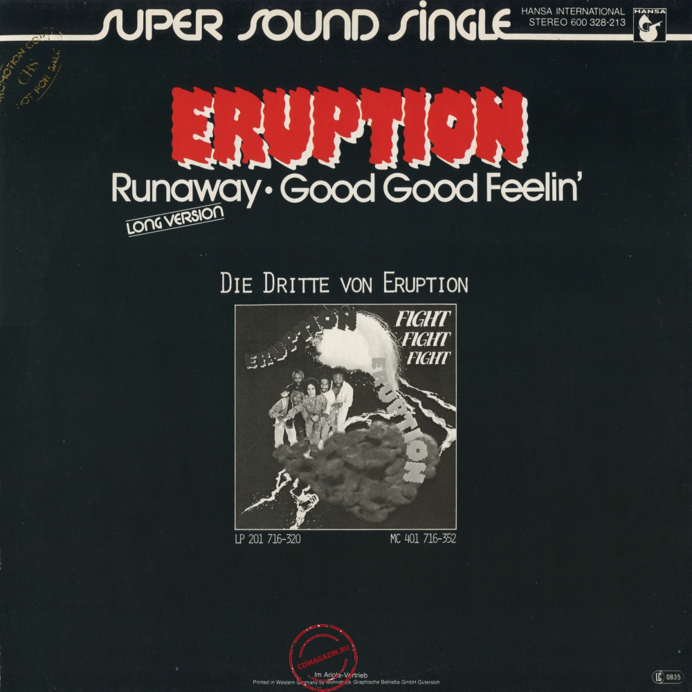 Оцифровка винила: Eruption (4) (1981) Runaway / Good Good Feelin'