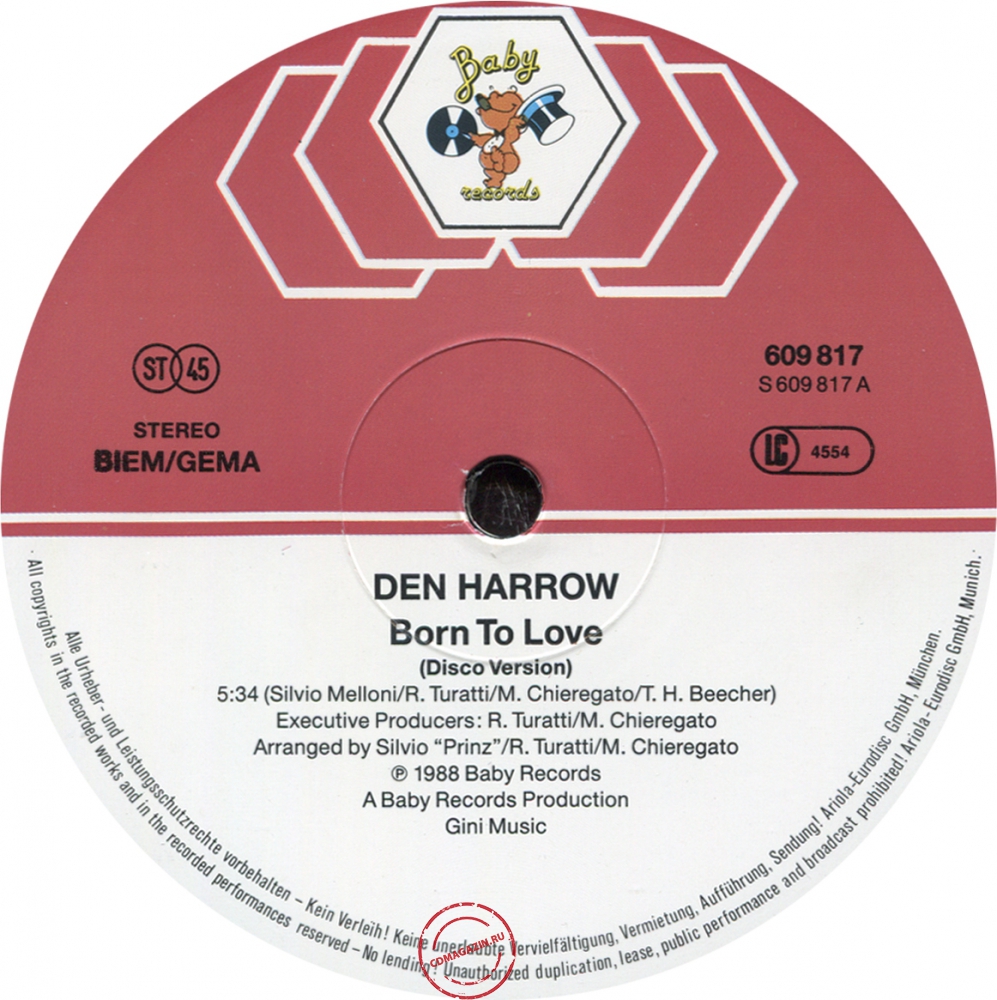 Оцифровка винила: Den Harrow (1988) Born To Love Оцифровка винила: Den Harrow (1988) Born To Love