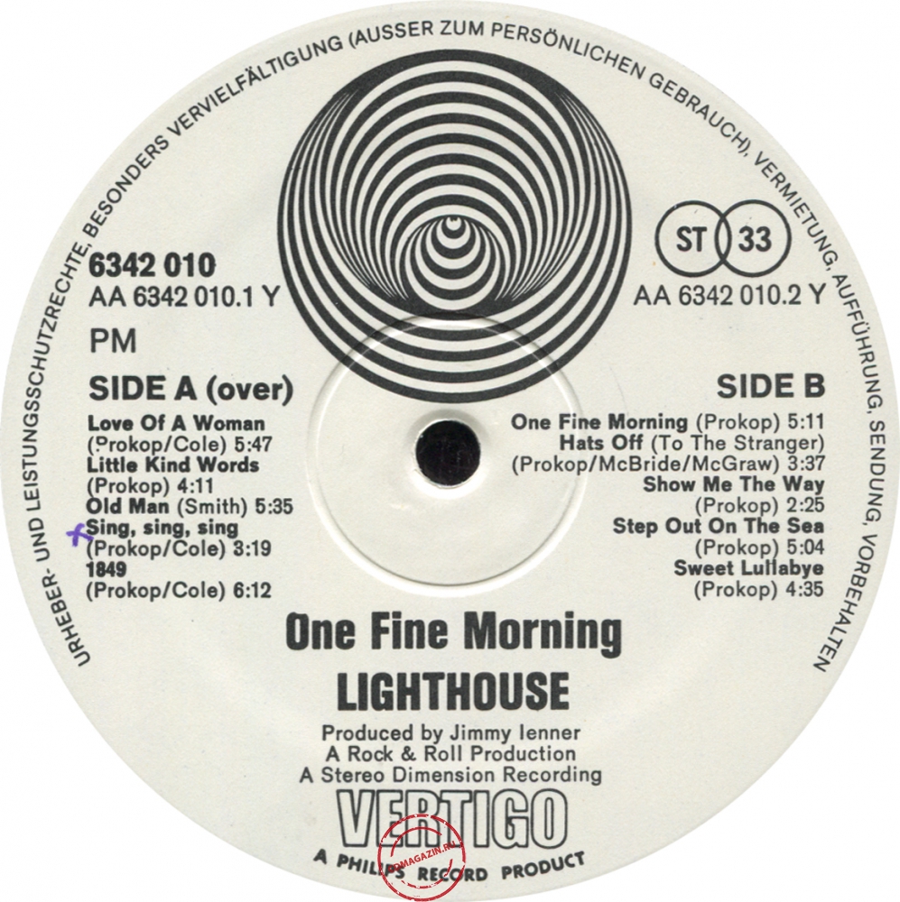 Оцифровка винила: Lighthouse (2) (1971) One Fine Morning Оцифровка винила: Lighthouse (2) (1971) One Fine Morning