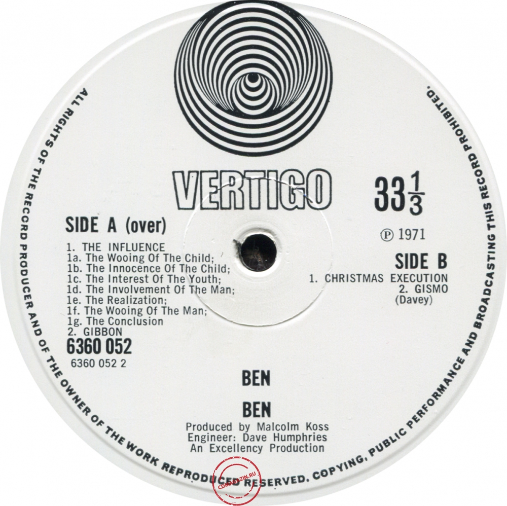 Оцифровка винила: Ben (29) (1971) Ben Оцифровка винила: Ben (29) (1971) Ben