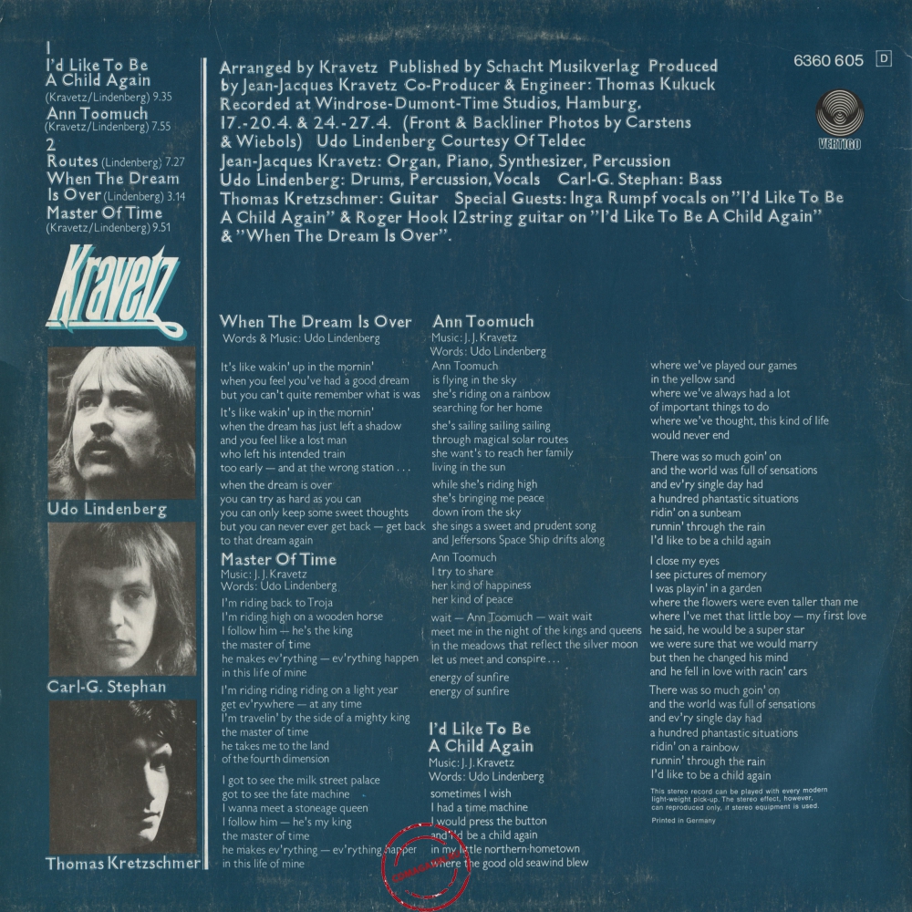 Оцифровка винила: Kravetz (1972) Kravetz Оцифровка винила: Kravetz (1972) Kravetz