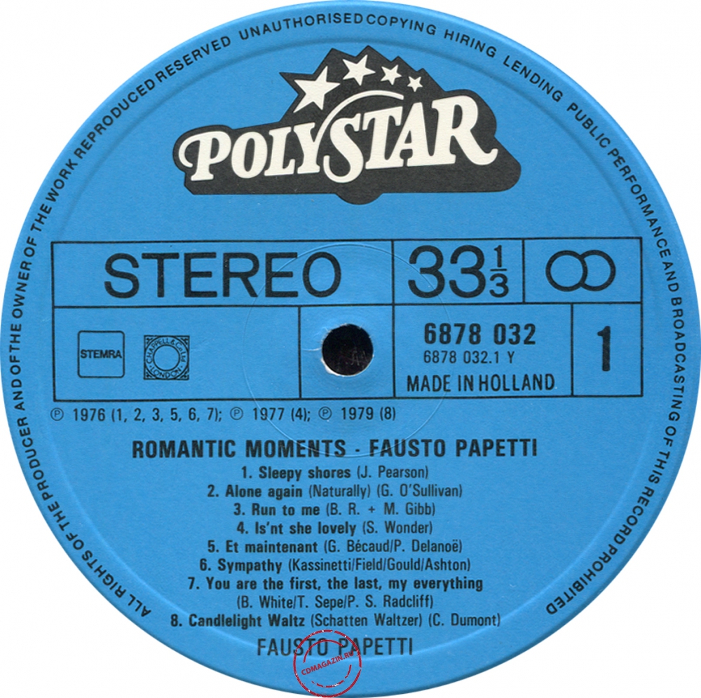 Оцифровка винила: Fausto Papetti (1980) Romantic Moments Оцифровка винила: Fausto Papetti (1980) Romantic Moments