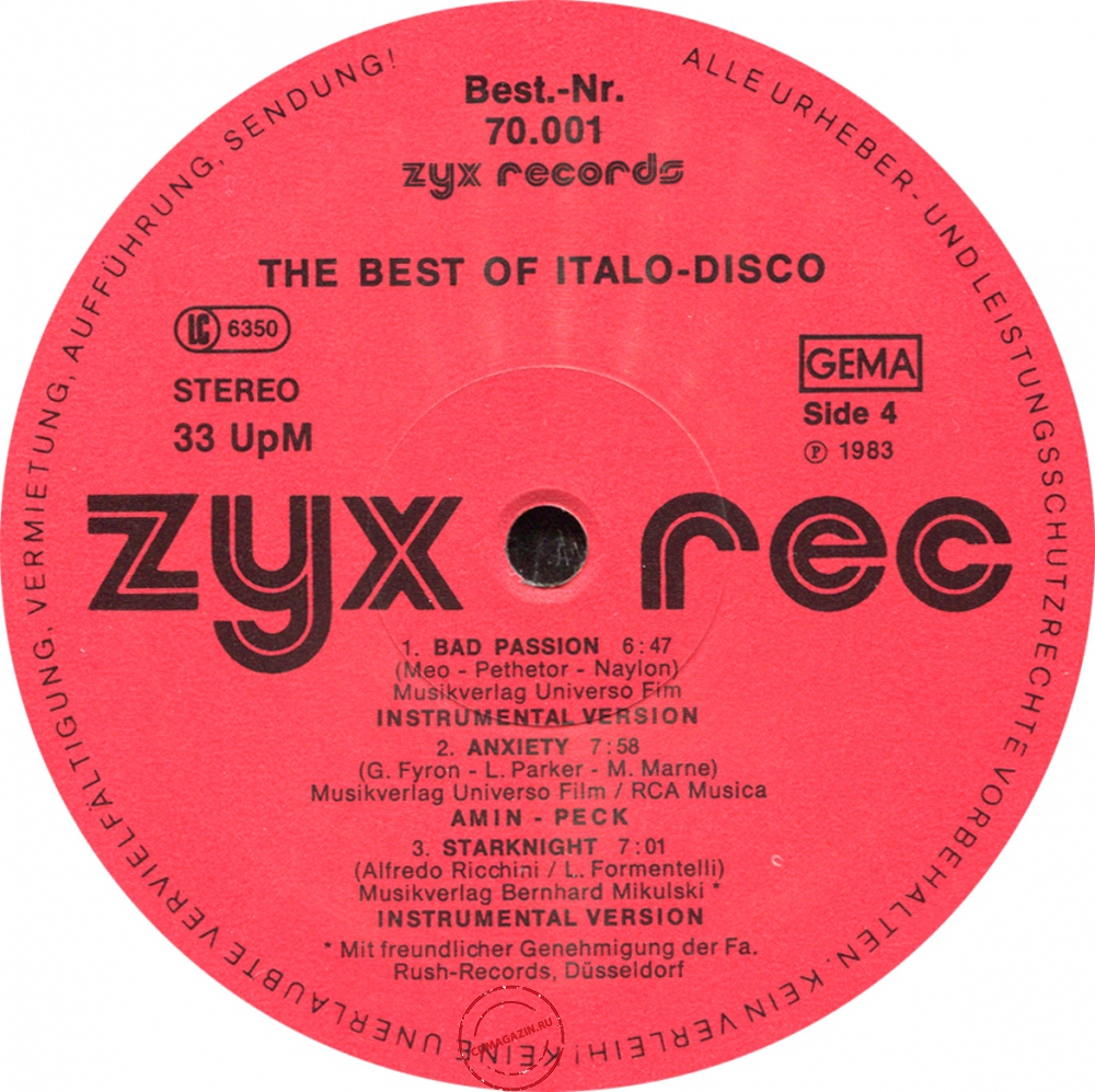 Оцифровка винила: VA The Best Of Italo-Disco (1983) Vol. 1