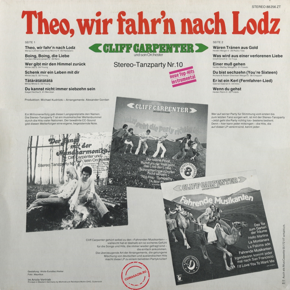Оцифровка винила: Cliff Carpenter (1974) Theo, Wir Fahr'n Nach Lodz Оцифровка винила: Cliff Carpenter (1974) Theo, Wir Fahr'n Nach Lodz