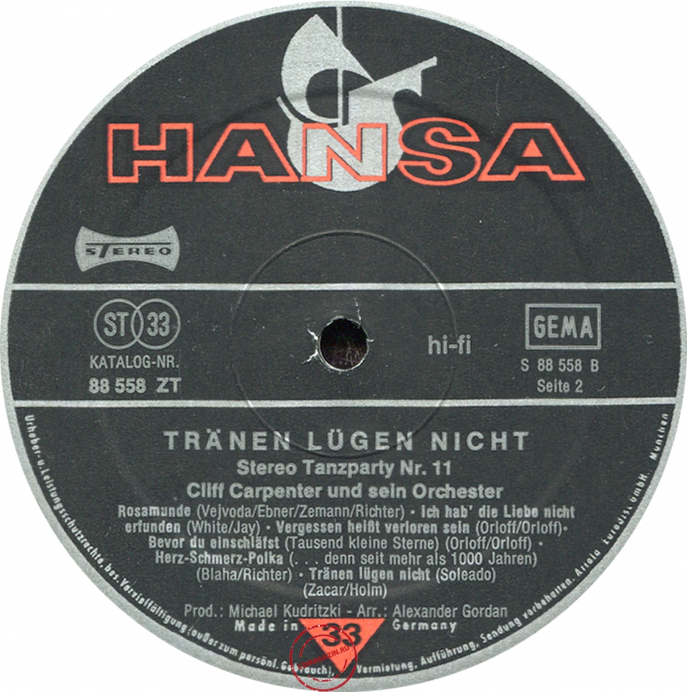 Оцифровка винила: Cliff Carpenter (1975) Tranen Lugen Nicht Оцифровка винила: Cliff Carpenter (1975) Tranen Lugen Nicht