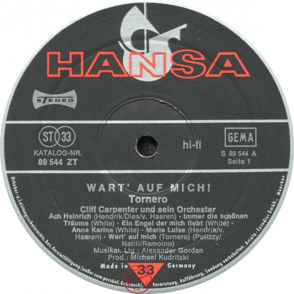 Оцифровка винила: Cliff Carpenter (1975) Wart' Auf Mich! (Tornero) Оцифровка винила: Cliff Carpenter (1975) Wart' Auf Mich! (Tornero)