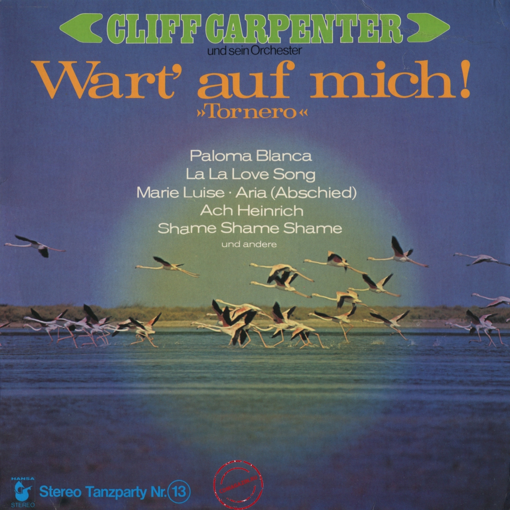 Оцифровка винила: Cliff Carpenter (1975) Wart' Auf Mich! (Tornero)