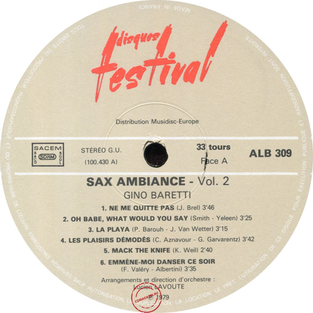 Оцифровка винила: Gino Baretti (1979) Sax Ambiance Vol 2 Оцифровка винила: Gino Baretti (1979) Sax Ambiance Vol 2